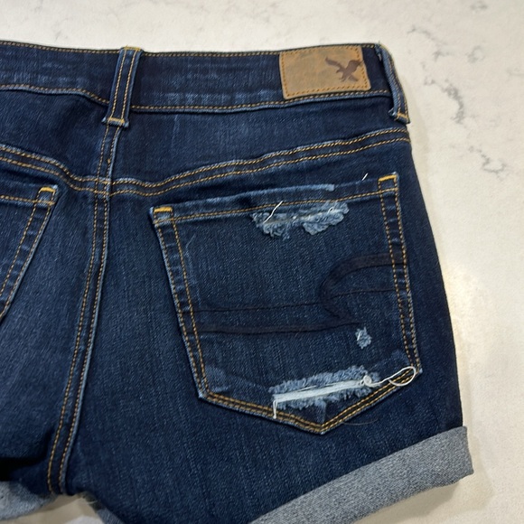 American Eagle Hi-Rise Shortie 360 Super Stretch Ripped 2 - Picture 7 of 8